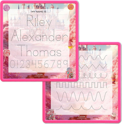 Kid's Name Tracing Board | Dry Erase Letter Tracing | Reusable Name Board | Alphabet Letters | Personalized | Candy Theme
