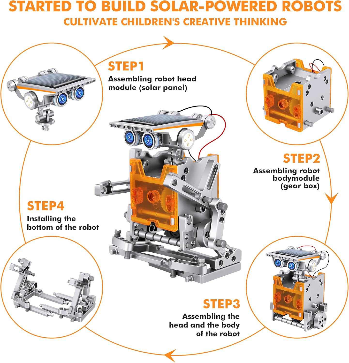 STEM 13-in-1 Education Solar Power Robots Toys for Boys Age 8+, Educational Toy DIY Science Kits for Kids, Building Experiment Robotics Set Birthday Gifts for 8+ Years Old Boys and Girls