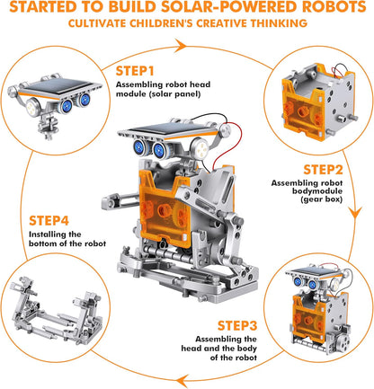 STEM 13-in-1 Education Solar Power Robots Toys for Boys Age 8+, Educational Toy DIY Science Kits for Kids, Building Experiment Robotics Set Birthday Gifts for 8+ Years Old Boys and Girls