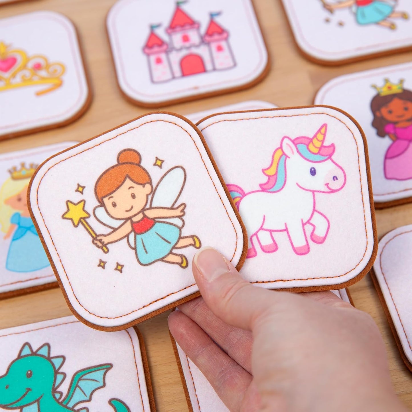 Felt Matching Game for Ages 2–4 – Soft and Safe for Ages 1+ – Montessori Memory Game – Sensory Flash Cards – Best Educational Gift for Ages 1–3 - Woodland Animal Theme