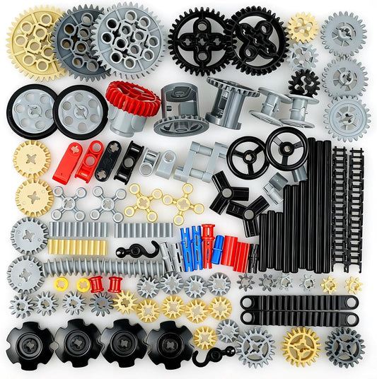 BroTex Technical-Parts-Beams-Gears Bricks Bulk Pins Connectors, Compatible with Car-Motors Accessories Building Blocks Sets MOC Buildings Toys for Adults Kids Age 6+ Toys