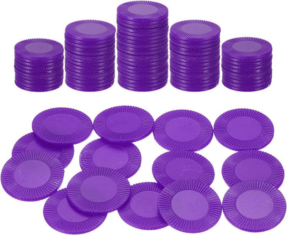 uxcell 100Pcs Plastic Poker Chips, 1 Inch Mini Bingo Chips Learning Counters Counting Counters Disks Markers Opaque Game Tokens for Game Play Math Counting, Blue, Pattern