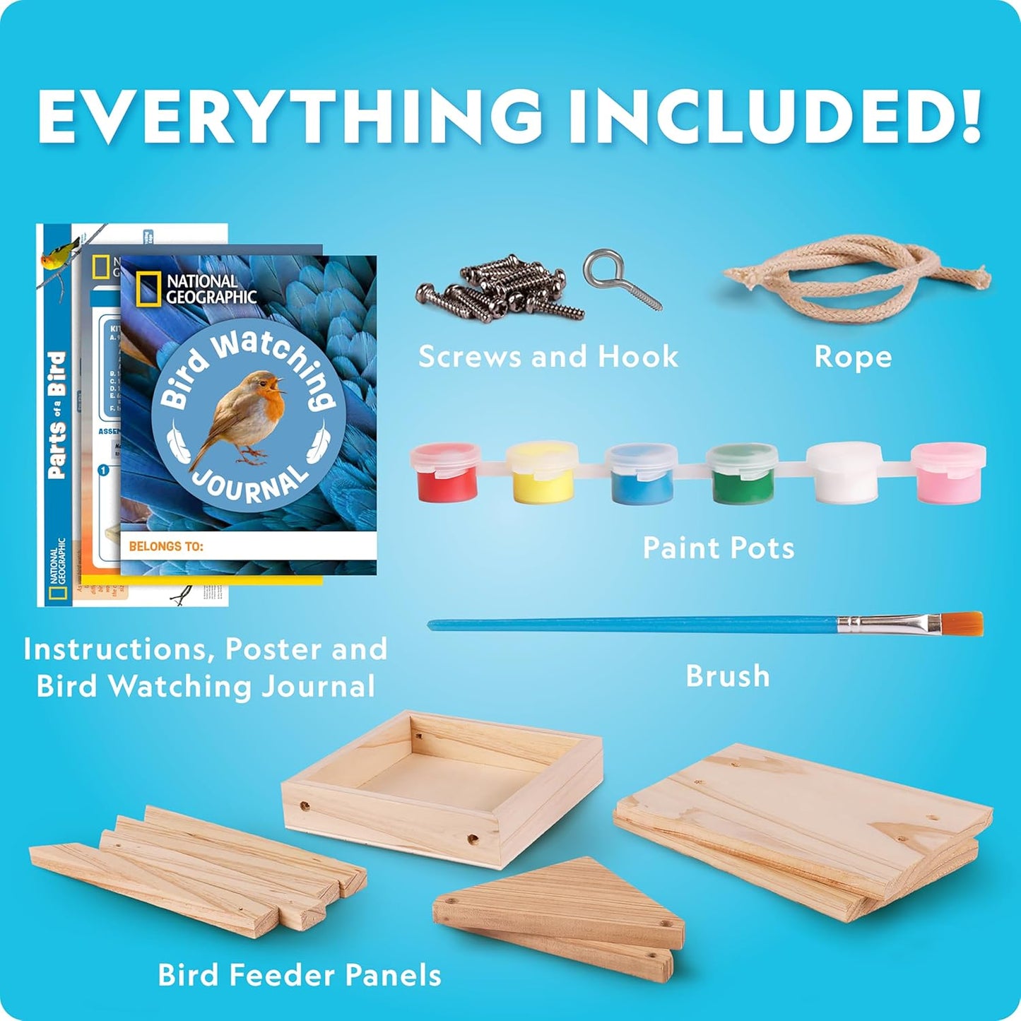 National Geographic Build a Bee Habitat Craft Kit for Kids – Paint & Build a House for Mason Bees, Outdoor Arts & Crafts, Nature Learning Activity, DIY Pollinator Garden Craft, Solitary Bee Hotel