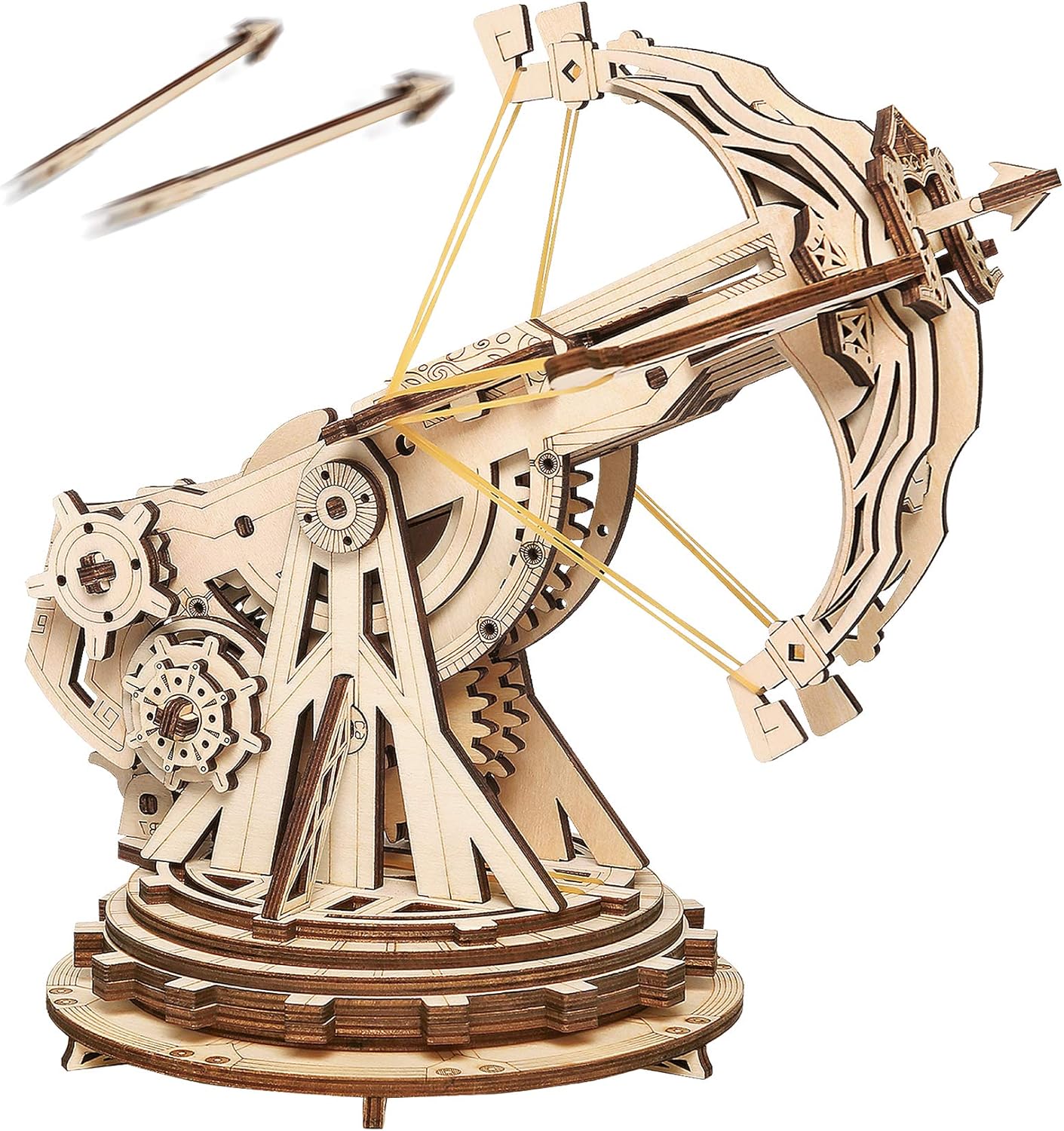 Rowood 3D Wooden Puzzles Catapult Kit for Adults, DIY Catapult Mechanical Wooden Model Kits Toys to Build for Adult, Cool Birthday Gift Choice