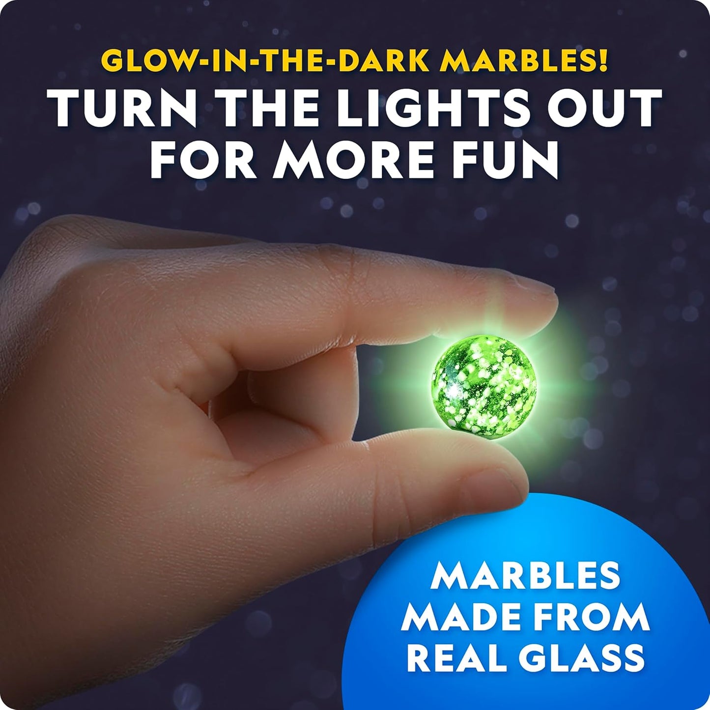 NATIONAL GEOGRAPHIC Glowing Marble Run – Construction Set with 15 Glow in The Dark Glass Marbles & Storage Bag, STEM Gifts for Boys and Girls, Building Project Toy (Amazon Exclusive)