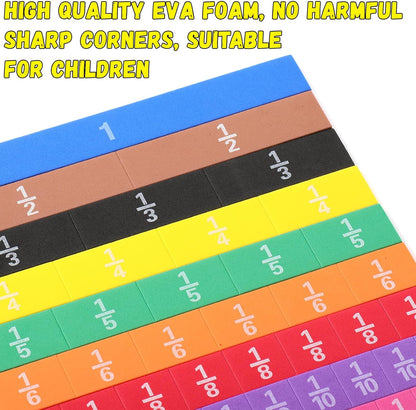 Sayglossy 6 Sets Fraction Circles Set for Math Classroom Fractions Manipulatives Math Manipulatives for Home School Supplies