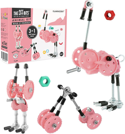 The Off Bits Erector Set: Animal Mini STEM Toys for Kids 6+, Toy Building Sets with Nuts & Bolts, STEM Building Toys Gifts for Boys and Girls (Blue Elephant)