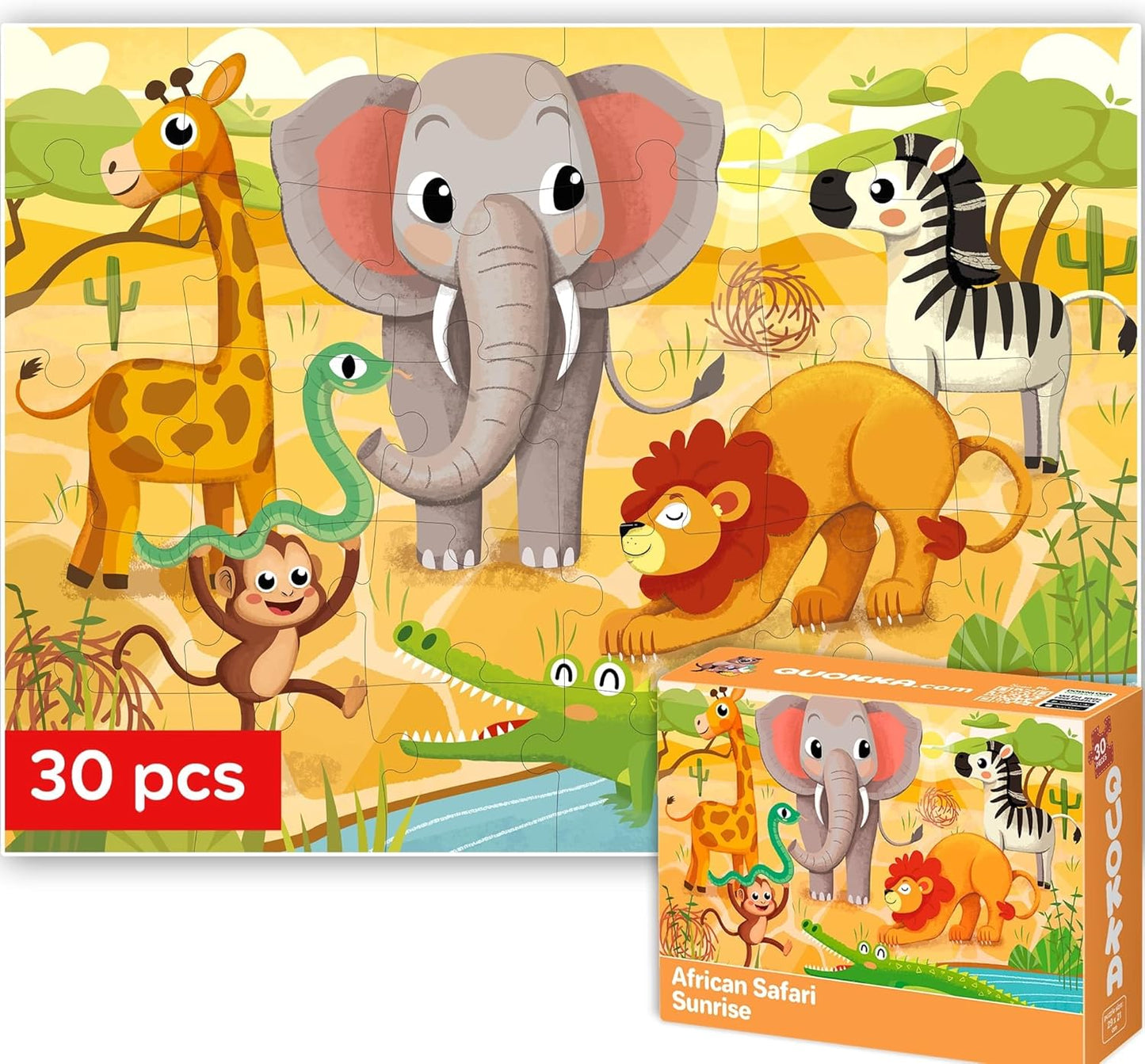 QUOKKA Puzzles for Kids Ages 3-5 - 30 Pieces Puzzles for Toddlers 2-4 - Sea World Learning Jigsaw Puzzles for Kids 4-6 Years Old - Educational Toys for Boy and Girl