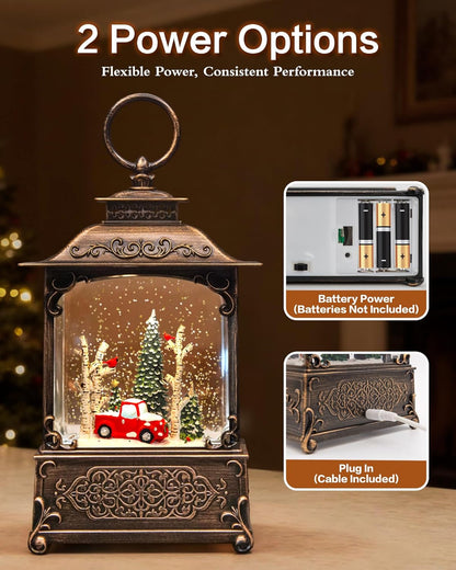 Extra Large Christmas Snow Globes Christmas Lantern, 12.99" Musical Snow Globe with 8 Songs, Santa Snowglobe for Kids Adults, 6H Timer Dual Power, Lighted Christmas Decorations Indoor Gifts