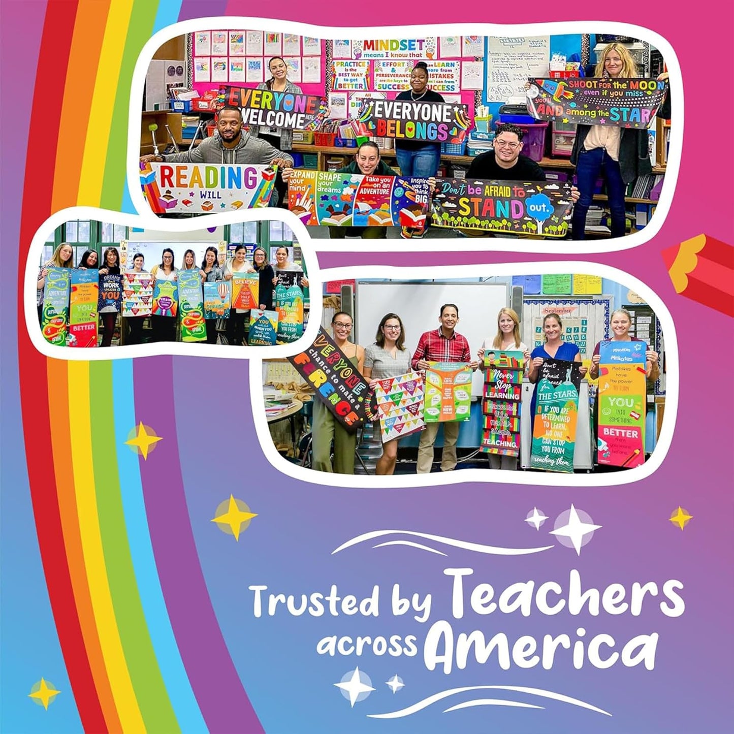 Sproutbrite 13.5"x39" Educational Math Place Value Posters - 2 Large Mathematics Place Value Chart and Classroom Wall Decor for Elementary and Middle School - Shows How Digits Change Value Based on Position