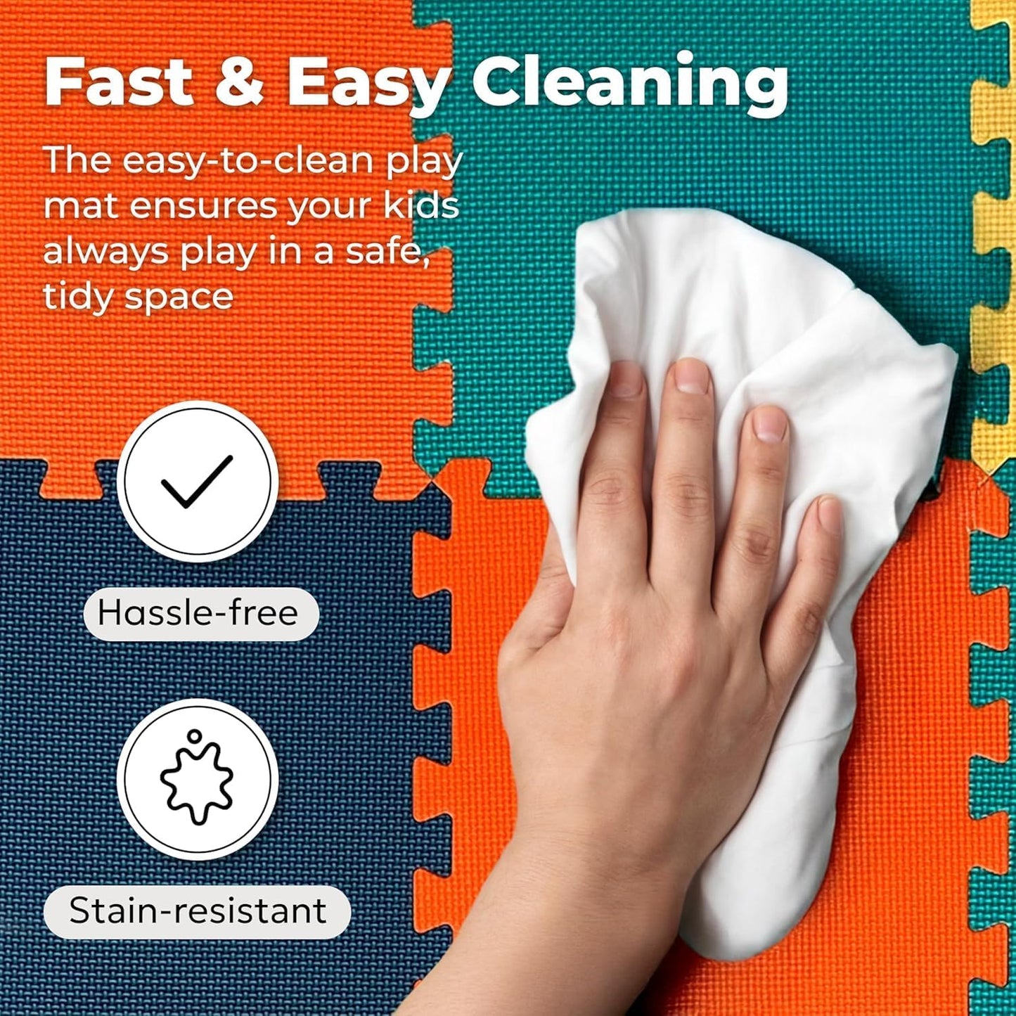 MioTetto Baby Play Mat, Soft Foam Floor Tiles for Kids. Adjustable Interlocking Foam Tiles, Fits with 50x50 Playpen Baby mat for Crawling & Development, Safe & Non-Toxic Playmat for Babies 6-12 Months