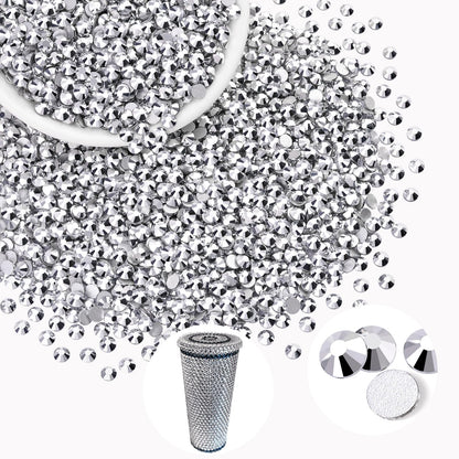 5000PCS SS6/2mm Glass Crystal Rhinestones (Clear), Bedazzling Flatback Rhinestones for Crafting DIY Crafts Nail Art Makeup Decoration, Gems Diamond Charms for Tumbler Shoes Clothing Mug