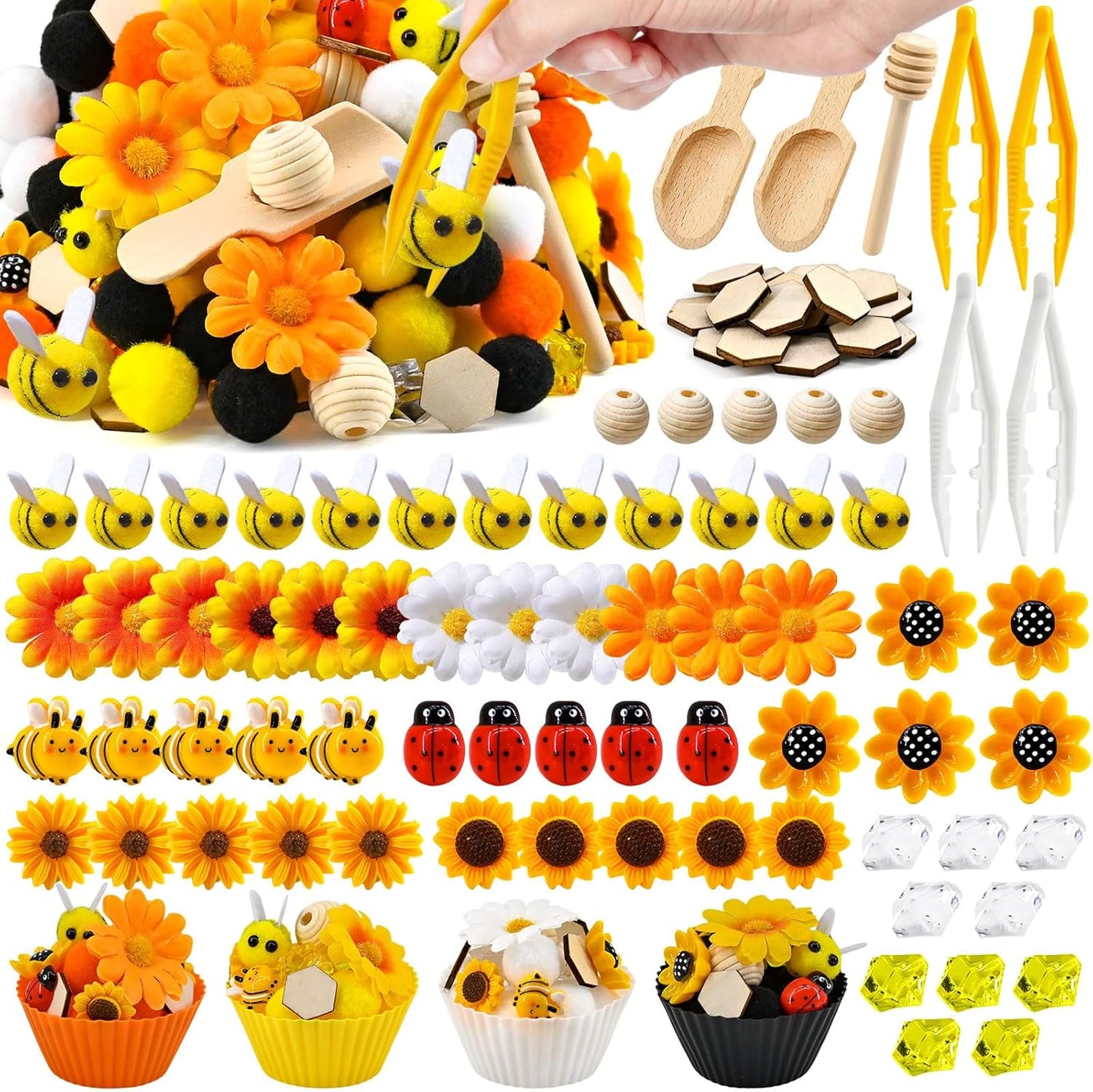 270 Pcs Numbers and Letters Sensory Bin Items Back to School Counting Sorting Sensory Bin Filler Fine Motor Numbers and Letters Geometric Figure Counts for Easter Spring Summer Sorting