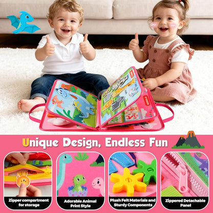 GOLIYEAN Toddler Busy Board - Montessori Toys for Toddler Boy Girl Birthday Gifts, Educational Learning Sensory Busy Book for Toddlers, Quiet Activity Books for Toddlers, Travel Toys for Airplane Car
