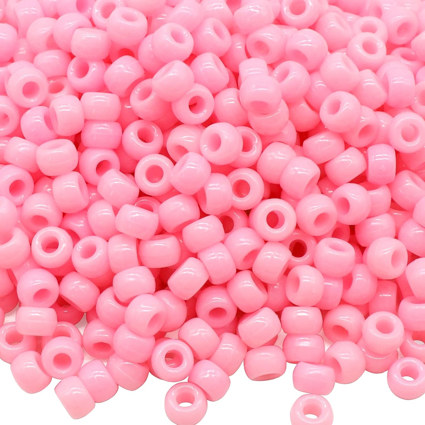 Auvoua 1000Pcs Pony Beads Bracelet 9mm Yellow Plastic Barrel Pony Beads for Necklace,Hair Beads for Braids,Key Chain,Jewelry Making (Yellow)