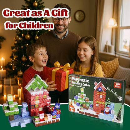 Magnetic Blocks - 150 PCS Magnets Game-Based Building Block for Ages 3,4,5,6,7,8,9,10,11 Kids Birthday Toy Sets Present, Stacking Cubes Construction Gift for Toddlers Boys & Girls, 0.8in