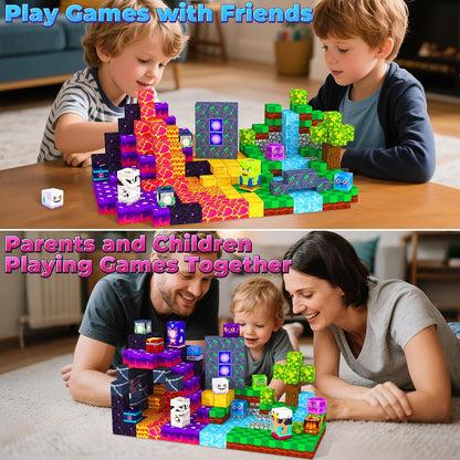 Magnetic Blocks, Magnetic Tiles Building Blocks, Magnet Cubes Toddler Kids Toys, Sensory STEM Toys for 3-5 4-6 5-7 6-8 Year Old Boys Girls Easter Birthday Gifts Travel Outdoor Kids Games (0.8IN/2CM)