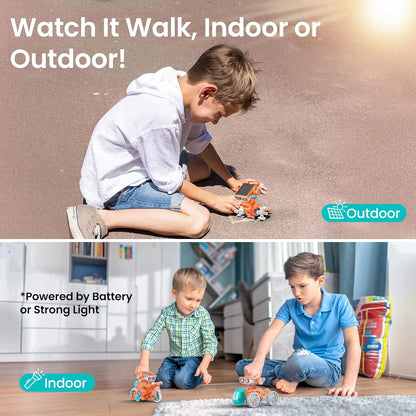 Sillbird Solar Robot Building Kit STEM Gift for Boys Aged 8-13, 15-in-1 DIY Science Educational Robotic Toy for Kids Teens Birthday, Powered by the Sun or Battery with 212 Pieces