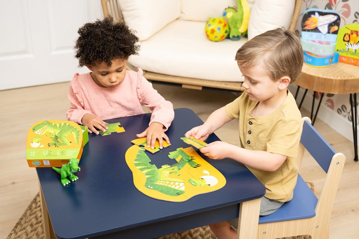 Crocodile Creek 12-Piece Mini Jigsaw Puzzle - Fun Floor Puzzles for Kids Ages 2-4 and Up - Heavy-Duty Shaped Box for Storage - Fire Truck - 12" x 9" Finished