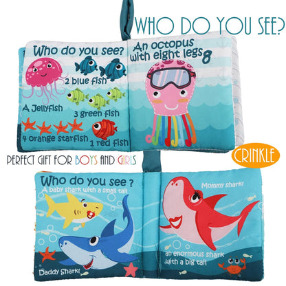 Baby Books Toys Gifts, Touch and Feel Cloth Crinkle Books for Babies,Infant Toddler Baby 0-3-6-12-18 Months,Early Learning Toys 6 to 12 Months 1-2 Years Old, Easter Shower Gift for Boys Girls,4 PCS
