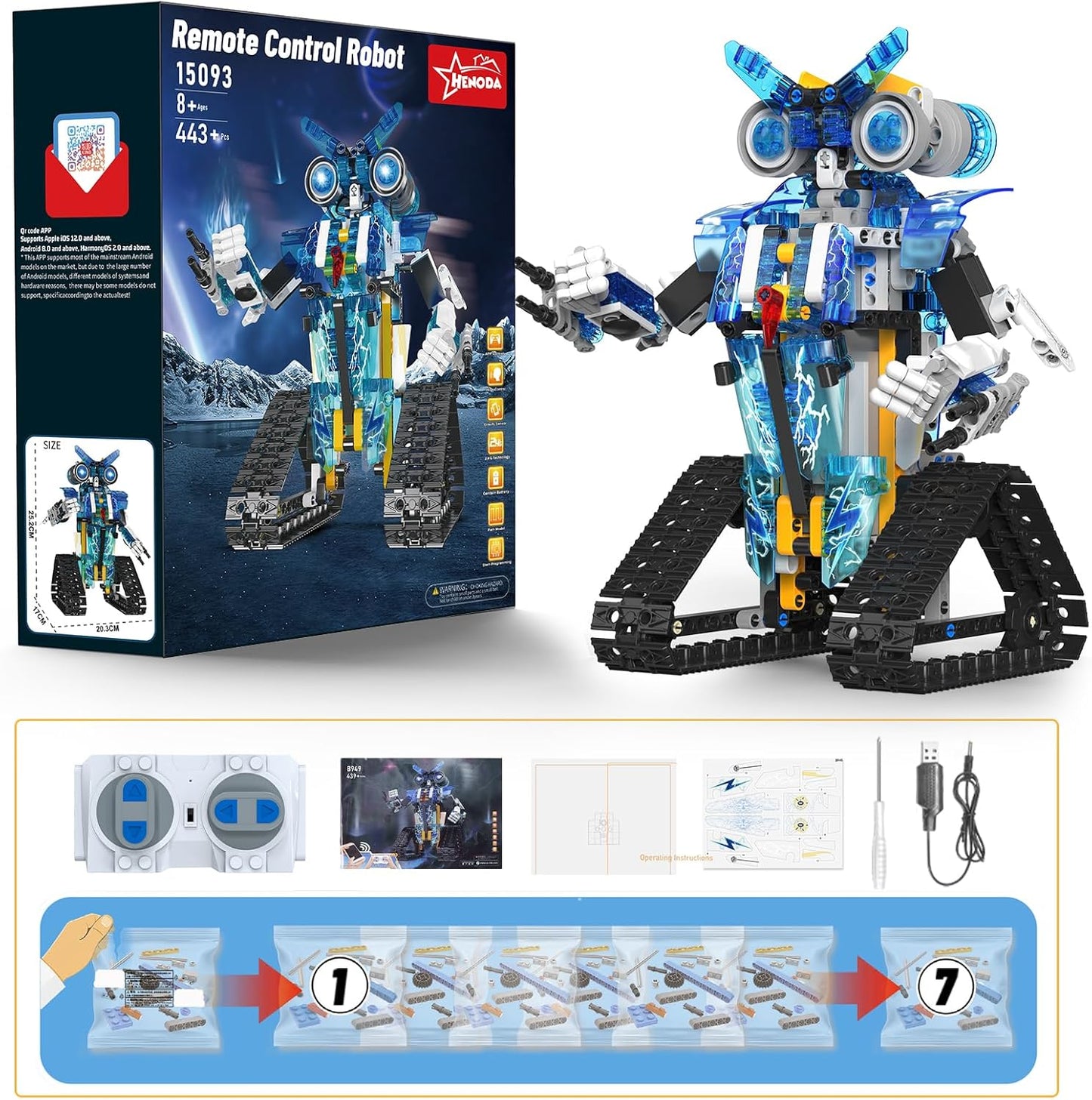 Robot Toys for 8-16 Year Old Boys Girls Kids with APP or Remote Control Science Programmable Building Block Kit, STEM Projects Educational Birthday Gifts