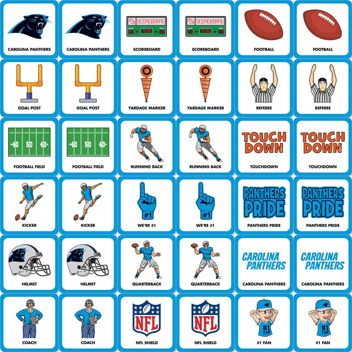 MasterPieces Sports Games - NFL Matching Game - Game for Kids and Family - Laugh and Learn