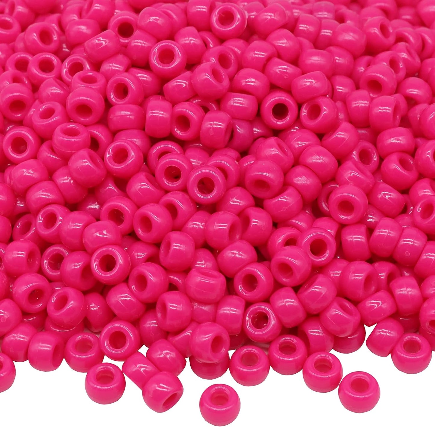 Auvoua 1000Pcs Pony Beads Bracelet 9mm Yellow Plastic Barrel Pony Beads for Necklace,Hair Beads for Braids,Key Chain,Jewelry Making (Yellow)