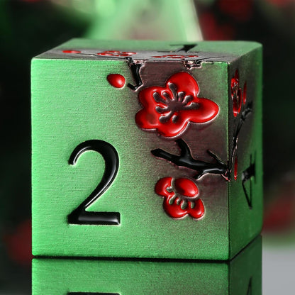 DnDnD Heavy Polyhedral Metal Dice Set with Metal Box, 7-die Shiny Blue Surface with Golden Number for RPG,Dungeons and Dragons,Pathfinder,Shadowrun,D&D,Role Palying Game and Math Teaching - Colors A