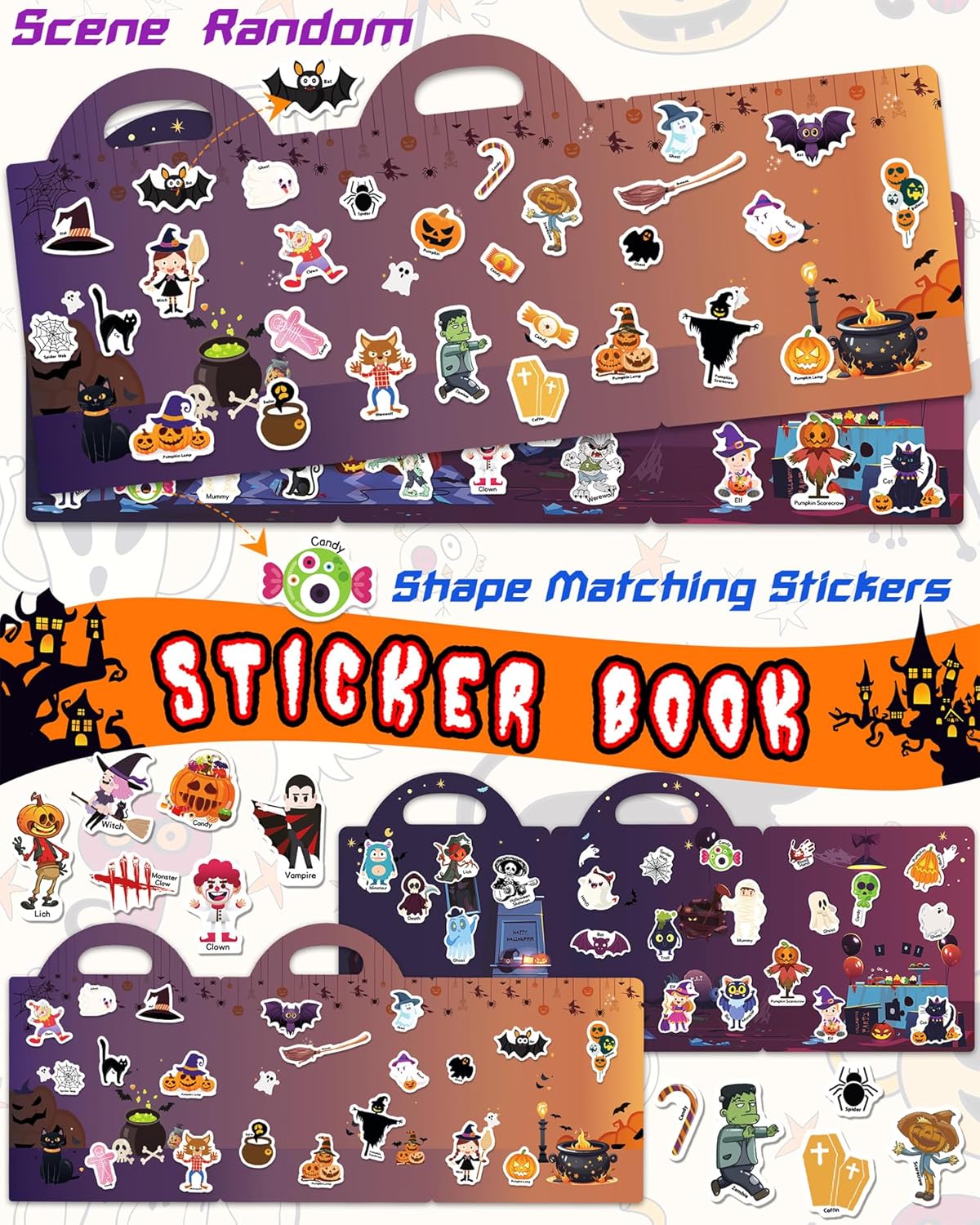 Walenced Reusable Sticker Book for Toddlers, Stickers for Kids, Toddler Sticker Book, Toddler Craft Activities, Toddler Travel Toys Ages 3 and Up Boy Girl Birthday Gifts