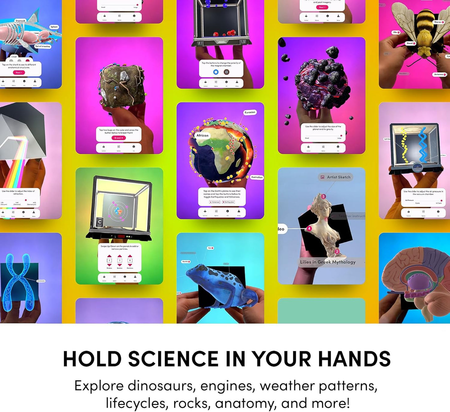 Merge Cube STEM Toy - Hold Digital Science Experiments in Your Hand! 1000+ 3D Objects & 100+ Interactive Simulations with Augmented Reality - Fun Learning Gift for Kids