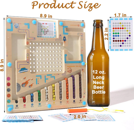 Alzheimers Products for Elderly, Memory Care Dementia Activities for Seniors, Magnetic Color & Number Puzzles for Parkinson Patients, Easy Sorting Matching Game Cognitive Maze Board Gadgets Gifts