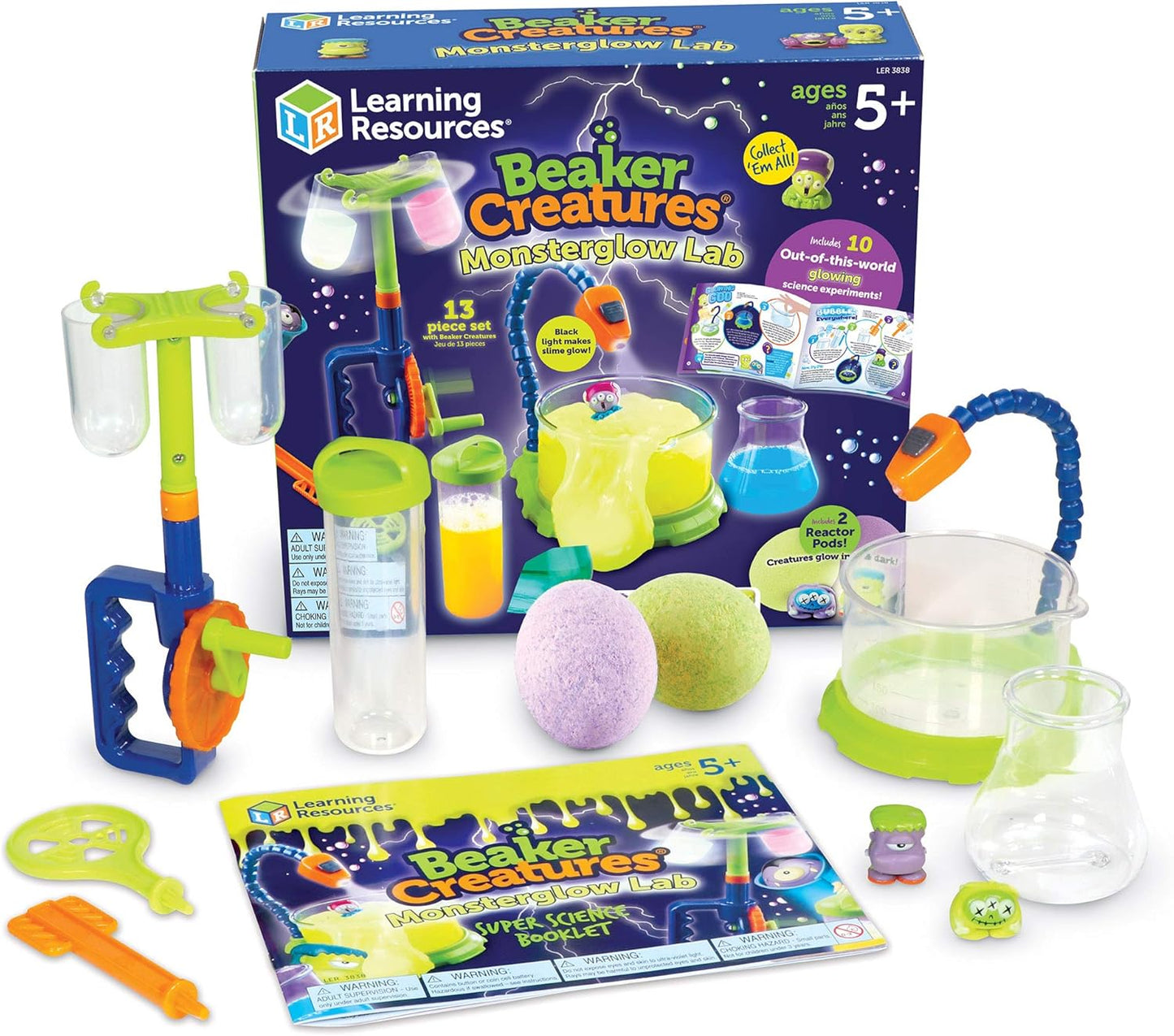 Learning Resources Beaker Creatures Monsterglow Lab -Educational Science Kits for Kids, Kindergartner Games, Homeschool STEM Toys, Ages 5+