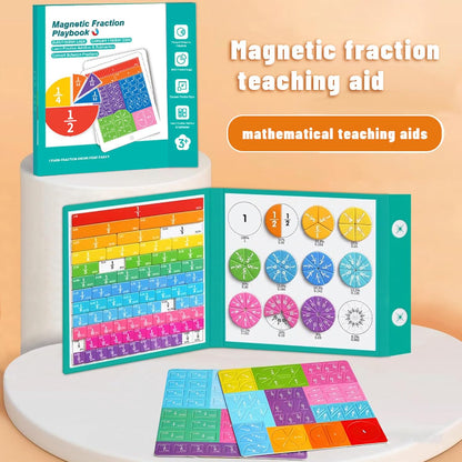 Magnetic Fraction Puzzle, 22x17.8 cm Demonstration Book with Fraction Squares and Circles, Math Manipulatives for Homeschool Classroom