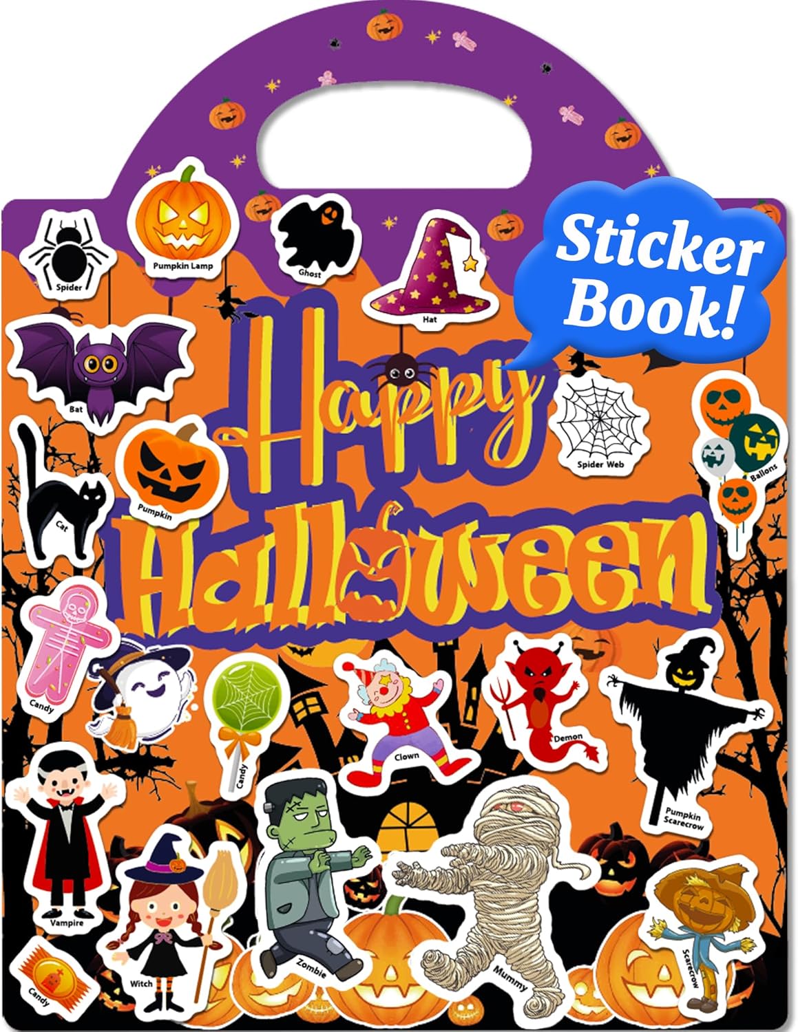 Benresive Reusable Sticker Books for Toddlers, Fun Travel Stickers for Kids, Toddler Sticker Book, Crafts Activities for Toddlers, 3 and Up Birthady Gifts - Vehicle