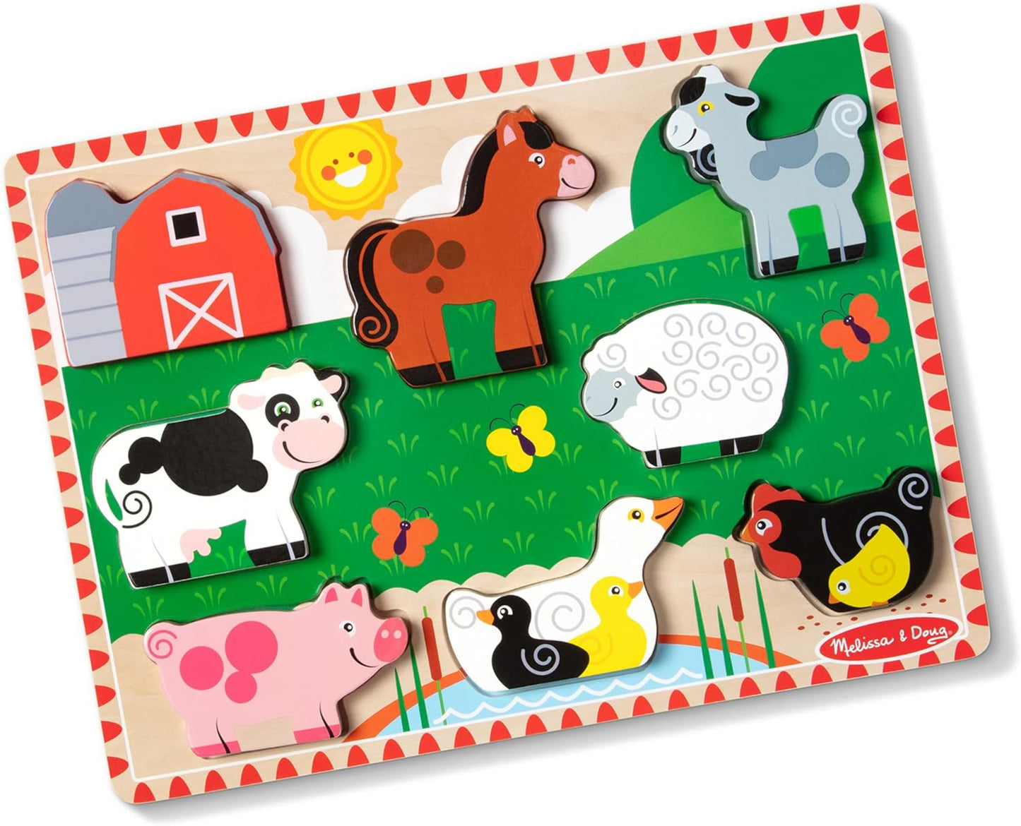 Melissa & Doug Safari Wooden Chunky Puzzle (8 pcs), Educational Screen Free Activity for Toddler, Preschoolers and Kids Ages 2+ - FSC Certified