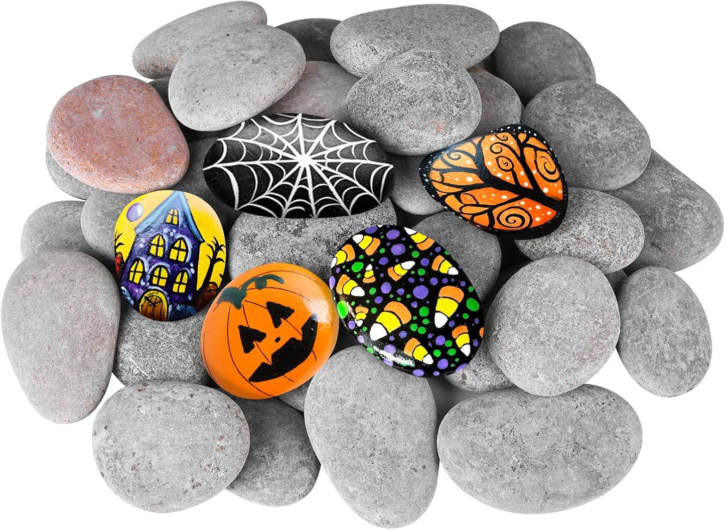 River Rocks for Painting 45 Pcs Large 2-3 Inch Flat Smooth Painting Stones Craft Rock to Paint for Kids Crafts Painting Bulk