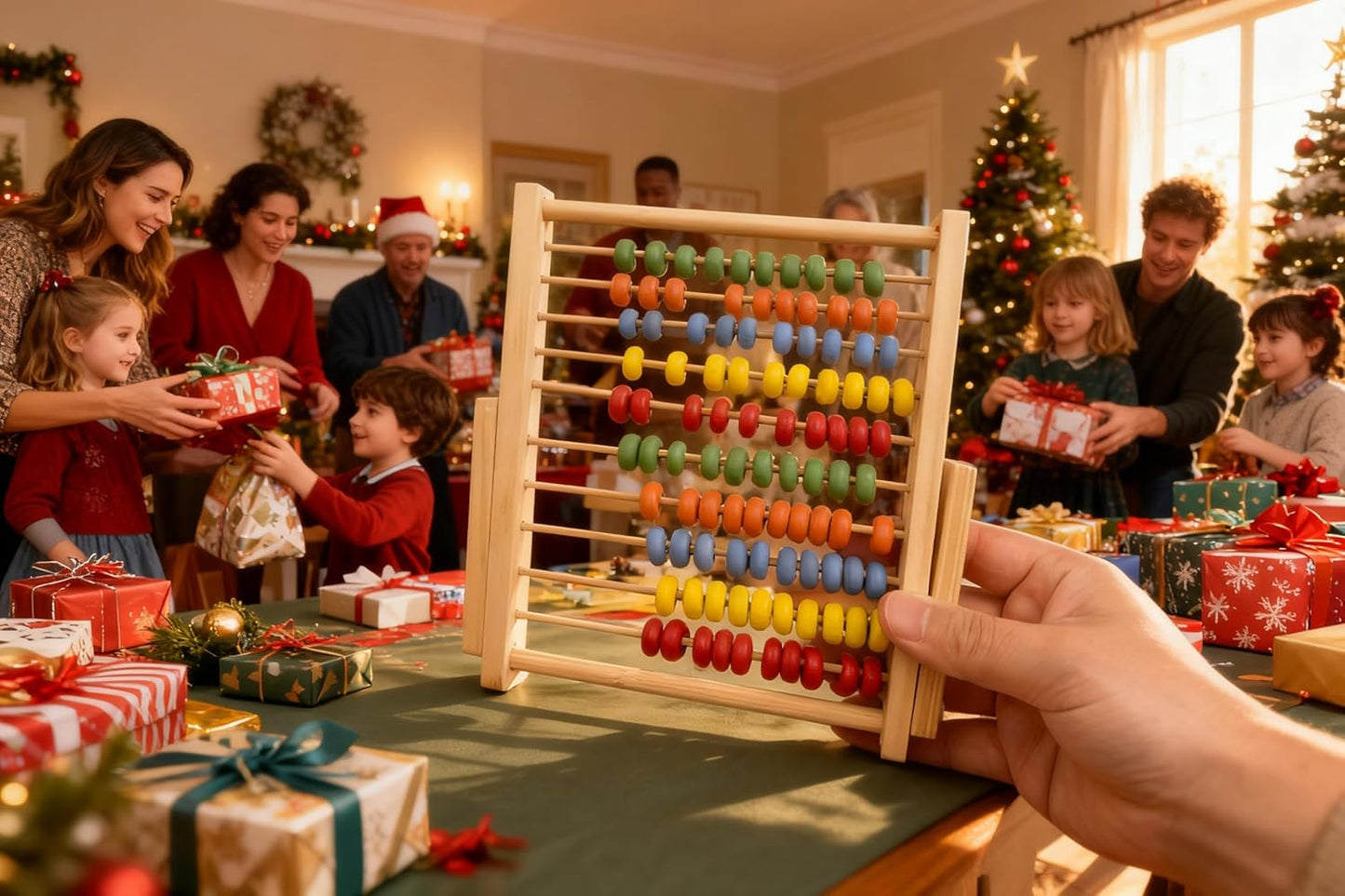 MAGIKON Wooden Counting Number Frame, 10 Rows Abacus for Learning Math (8-Inch)