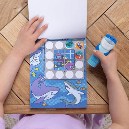 Melissa & Doug Sticker Wow!™ 24-Page Activity Pad and Sticker Stamper, 300 Stickers, Arts and Crafts Fidget Toy Collectible Character – Sea Turtle - for Kids Ages 3+ - FSC Certified