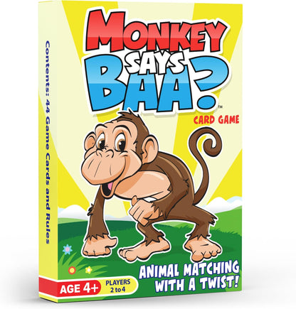 Monkey Says Baa? – Animal Matching Game for Kids Ages 4 and Up | Fun Preschool Learning Activities with Mimicked Animal Sounds & Charades for Sensory Play – Birthday Gift for Boys & Girls