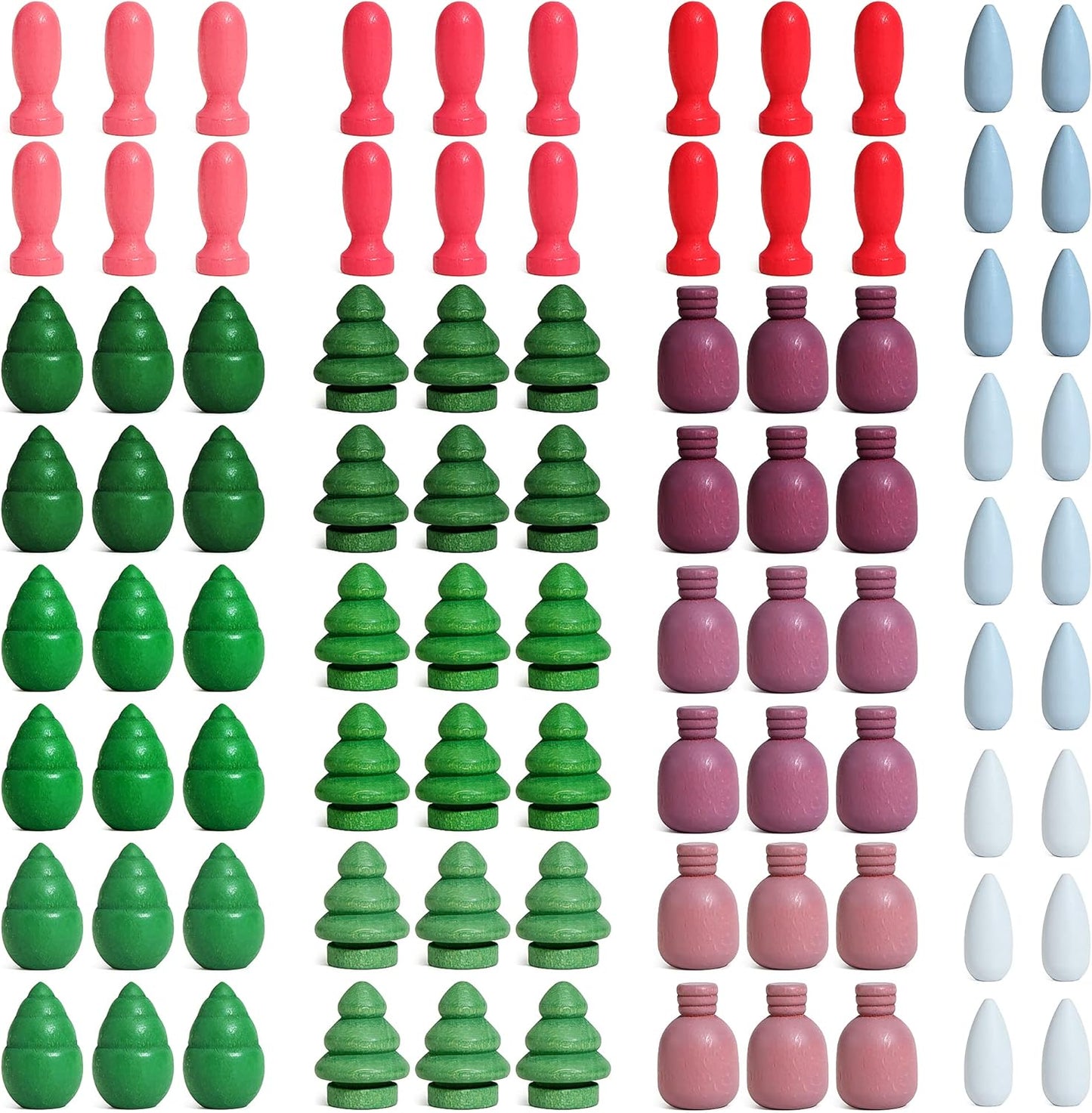 Candywood Large Set Full Rainbow Color Style Wooden Loose Parts Sensory Play Toys, Mandala 7 Shapes, 27 Colors, Stacker Nesting Toys Parts(81 PCS)…
