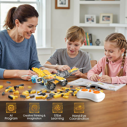 5in1 STEM Robot Building Kits for Kids 6-12, App & Remote Control STEM Dinosaur Tank Robot Building Toys for Kids, 890Pcs DIY Science Building Sets, Erector Sets for Boys Girls Birthday Xmas Gifts