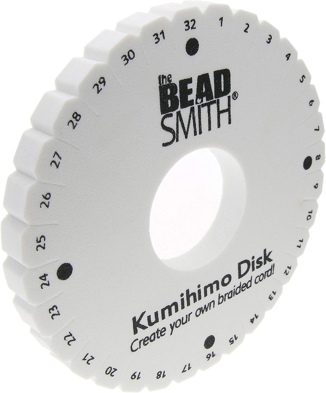 The Beadsmith Round Kumihimo Disk, 6 inch Diameter, 3/8” Thick Dense Foam, Jewelry Tools for Braiding, 1 disks