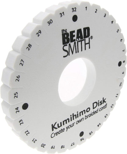 The Beadsmith Round Kumihimo Disk, 6 inch Diameter, 3/8” Thick Dense Foam, Jewelry Tools for Braiding, 1 disks