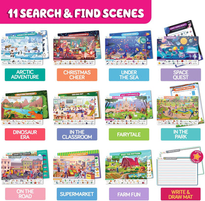 Search and Find for Kids & Toddlers - Preschool Learning Activity Book, Art and Craft Supplies, Seek Find Games, Birthday Gifts for Girls & Boys, Educational Toys for Ages 3, 4, 5, 6 Year Old