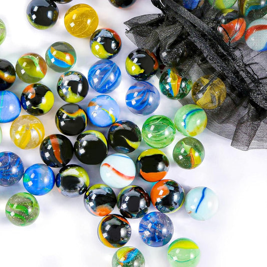 POPLAY Colorful Glass Marbles, 0.6 inch Marbles Bulk for Kids Marble Games,DIY and Home Decoration