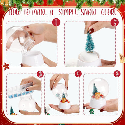 Uiifan 16 Pcs DIY Snow Globe Water Globe 4 Inches Clear Plastic Snow Globe with Screw Off Cap Fillable Water Globe Jar for DIY Crafts Christmas Display Home Decoration Kids Gifts