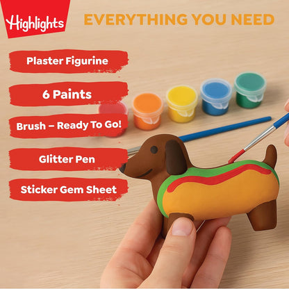 Highlights Paint Your Own Plaster Figurine & Activity Kits – DIY Art Sets with Figurines, Paints, Brush & Bonus Activities – Multiple Themes – Ages 6+
