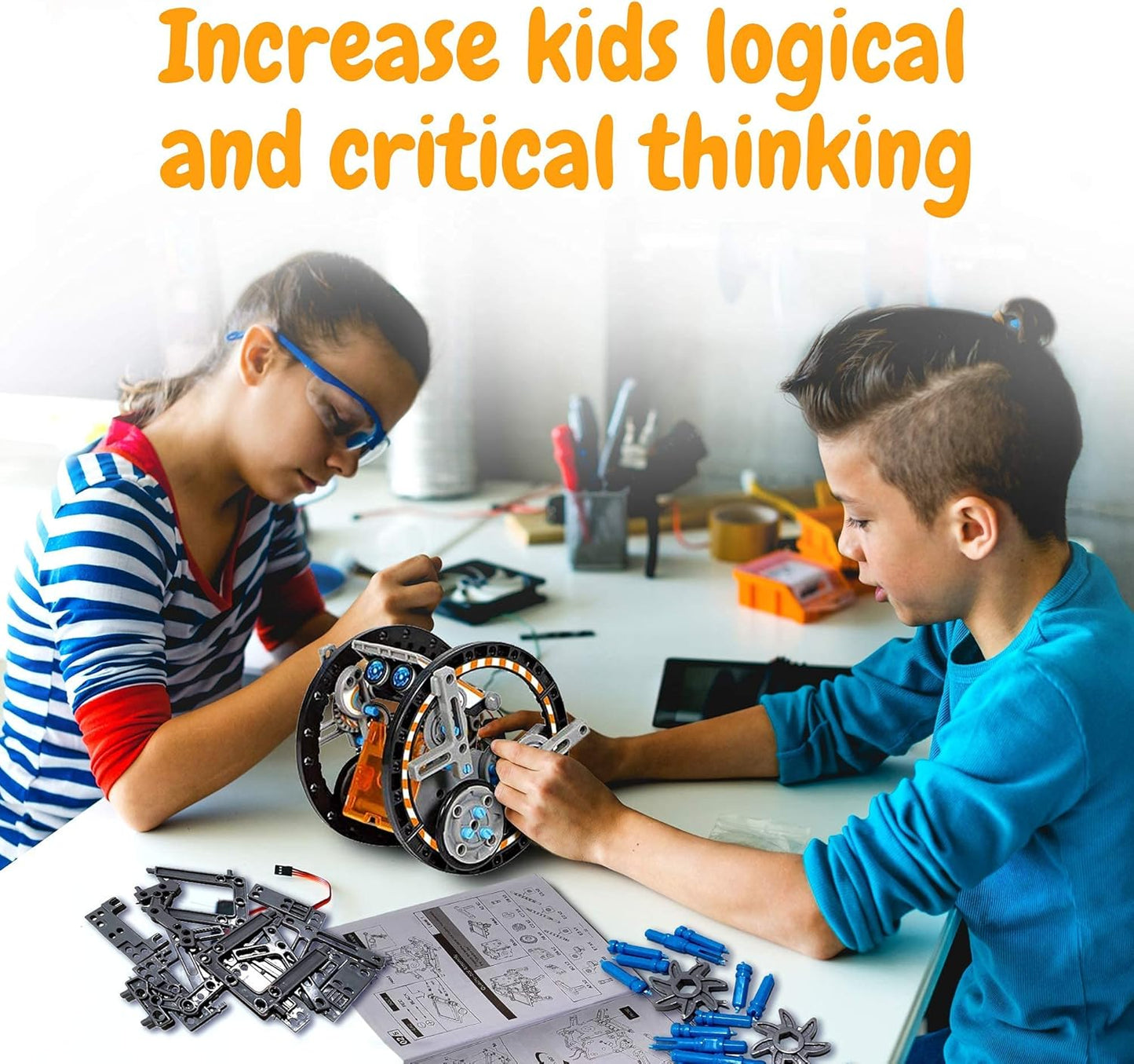 STEM 12-in-1 Solar Robot Toys, Building Science Educational Experiment Kit for Kids Aged 8-12 | 190 Pcs Robotics kit for Kids, Young Engineer Gift for Boys Girls Aged 8-12 & Up