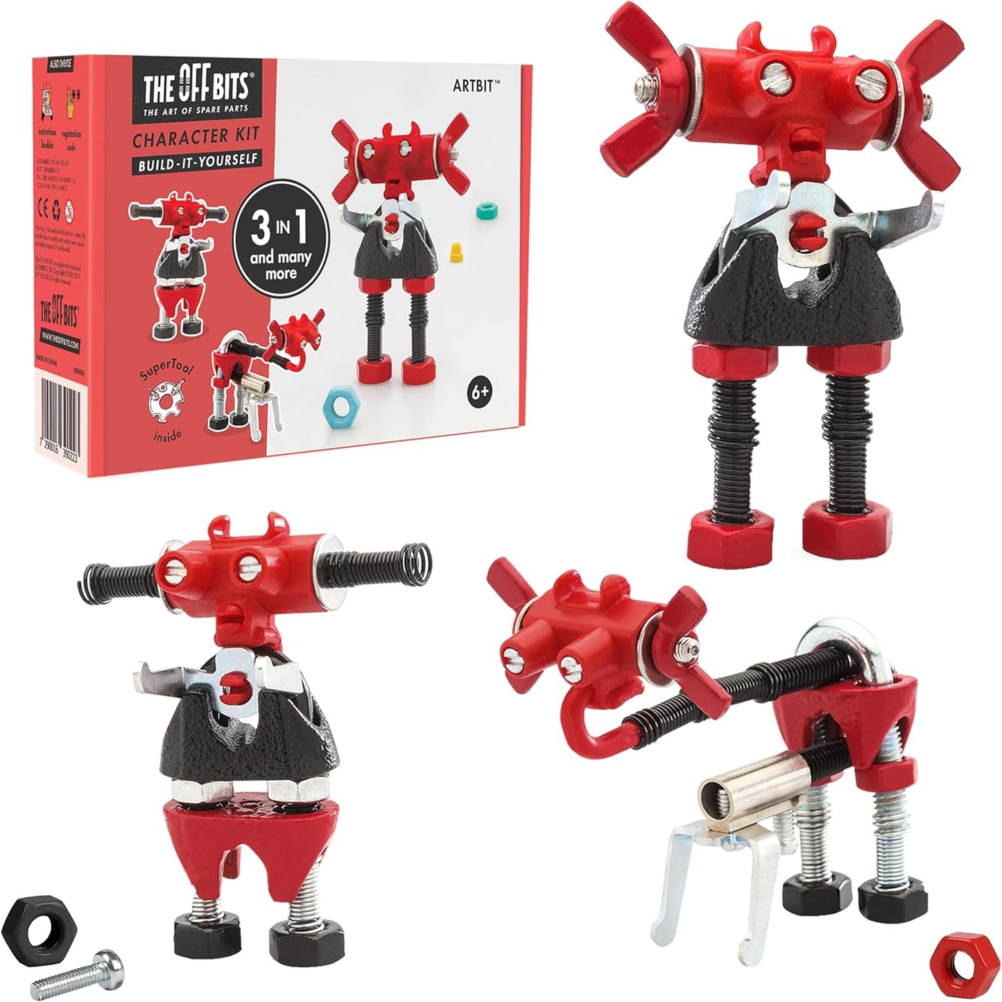 The Off Bits CareBit Build Your Own Robot Toy Construction Set, Educational Gift STEM Activities Learning Kit, Creative Build and Play Model Kit Steam Toys for 6 7 8 9 10+ Year Old Boys & Girls