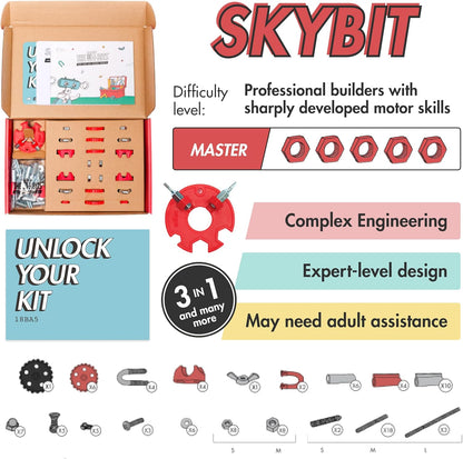 The Off Bits AirBit – Build Your Own Airplane! STEM Building Kit for Creative Kids 8-12 & Curious Adults, Fun Educational Gift for Boys & Girls
